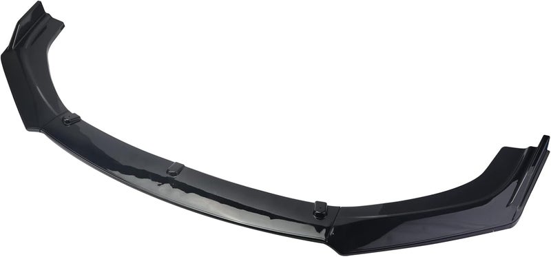LONGKEES 3PCS Gloss Black Front Bumper Lip Compatible with 2016-2020 Civic，PP Front Bumper Body Kit Spoiler Chin Spoiler - Image 3